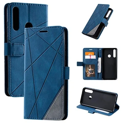 Abbildung von QiongniAN Kompatibel mit Samsung Galaxy A20S Hülle Leder,Kompatibel SM A207F/DS / A207M/DS A2070 A207F A207M Klapphülle Handytasche Case Blue