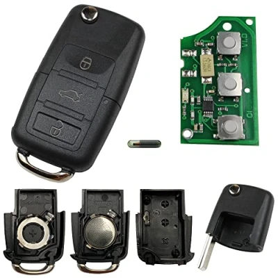 Abbildung von KONIKON Schlüsselgehäuse Funk Fernbedienung Klappschlüssel 1J0959753AH 434 MHz Gehäuse Ersatz Autoschlüssel Sender Platine Neu passend für VW Volkswagen Golf Bora Passat Skoda Seat