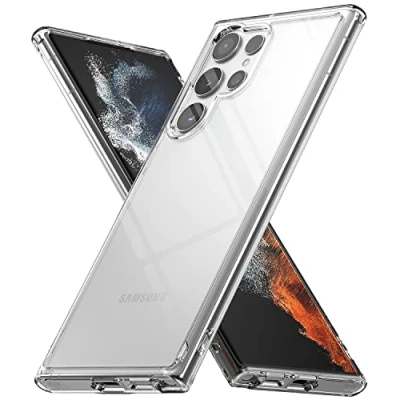 Abbildung von Ringke Fusion Kompatibel mit Samsung Galaxy S22 Ultra 5G Hülle Transparent Dünn Weiche Silikon Rahmen Case Band Löcher Clear