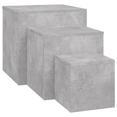 Abbildung von vidaXL Couchtische 3 Stück grau Beton aus Spanplatte