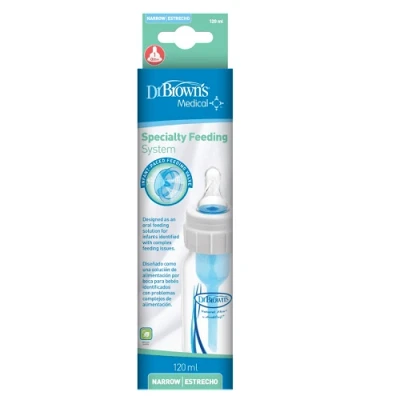 Abbildung von Dr Browns Standardflasche mit Säuglingsnahrung Lippen oder Gaumenspalte 0m+ 120ml