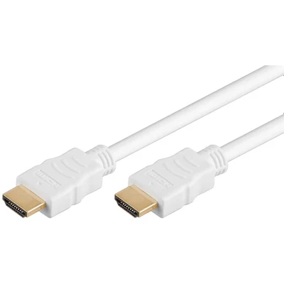 Abbildung von Goobay 1m HDMI Kabel 2.0 mit Ethernet, weiß [4K (2160p), bis zu 18Gbit/s, vergoldete Kontakte, ARC]