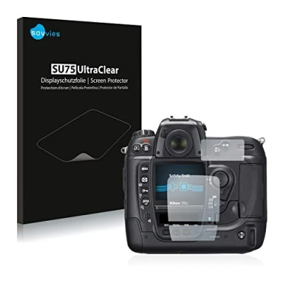 Abbildung von Savvies 6 Stück Schutzfolie für Nikon D2X Displayschutz Folie Ultra Transparent