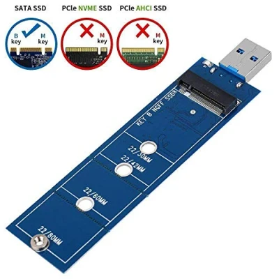 Abbildung von EasyULT M.2 USB Adapter(Kein Kabel Erforderlich), SSD zu 3.0 Adapter Unterstützt NGFF SATA B/B+M Key M2 5 Gbps UASP Kompatibel für 2230 2242 2260 2280