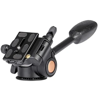 Abbildung von Koolehaoda Q08 Stativkopf, Fluidkopf aus Aluminiumlegierung, Stativ mit 1/4&quot; QR Platine, Slider, digitale SLR Kamera, Camcorder, maximale Belastung 10 kg