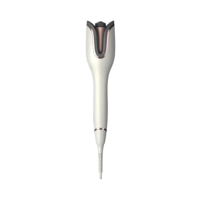 Abbildung von Philips automatischer Lockenstab 8000 Series, Lockenwickler/Curler mit MoistureProtect Technologie, 27 verschiedene Stylingoptionen, Weiß, Modell BHB878/00