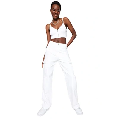 Abbildung von Trendyol Damen High Waist 90&#039;s Wide Leg Jeans, Weiß, 36