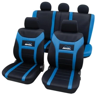 Abbildung von PETEX Auto Sitzbezüge Universal Komplett Set 11 teilig Super Speed blau, Eco Class mit SAB 1 Vario