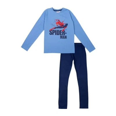 Abbildung von Marvel Spiderman Set Langarm Nachtwäsche für Kinder, Größe: 134/140, Blau schwarz