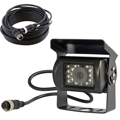 Abbildung von 4 polige robuste Nachtsicht Rückfahrkamera mit 18 IR LEDs, wasserdicht, für Busse, LKW, Anhänger, 12 V 24 V, 15 m langem, poligen Kabel