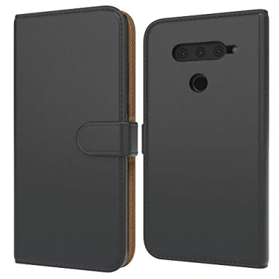 Abbildung von EAZY CASE Tasche kompatibel mit LG V40 ThinQ Schutzhülle Standfunktion Klapphülle im Bookstyle, Handytasche Handyhülle Flip Cover Magnetverschluss und Kartenfach, Kunstleder, Schwarz