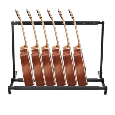 Abbildung von Zalydala Gitarrenständer,Multi Gitarrenständer 7 Gitarren,Ständer, Gestelle &amp; Halter für Gitarren Bässe,Faltbar, Universal,Tragbarer Gitarrenstaender