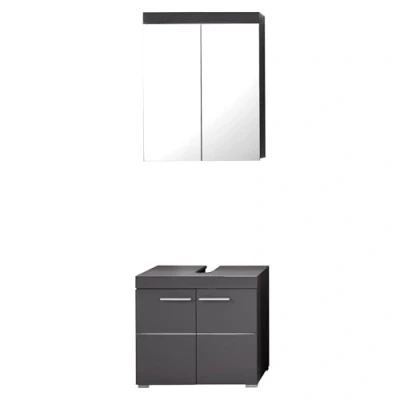 Abbildung von trendteam smart living 2 teiliges Bad Set Amanda Aufbaumaß (BxHxT) 60 x 190 34 cm Farbe Agave Grau Hochglanz 139390721