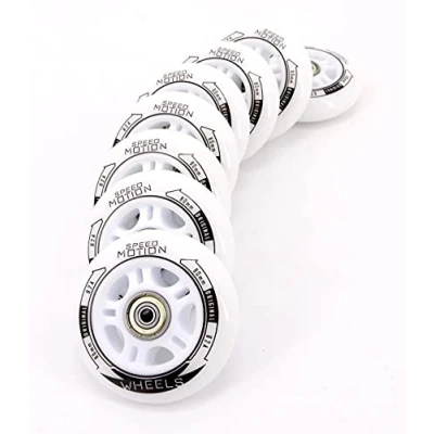 Abbildung von SPEED MOTION 80mm/82A Inline 8 Rollen montiert ABEC 7. 6mm Spacer für K2 Skates