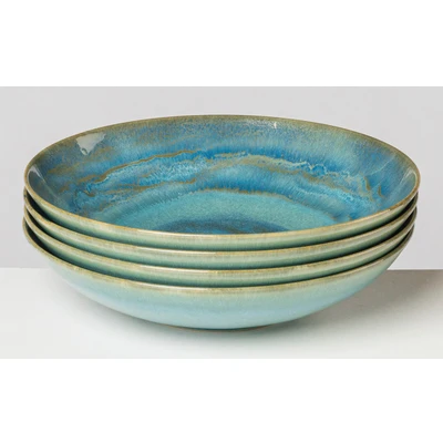 Abbildung von gipfelstück Suppenteller &quot;Tiefer See&quot;, (Set, 4 St.), Scandi Style, glänzende Reaktivglasur, jedes Stück ein Unikat