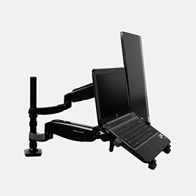 Abbildung von Thingy Club Gasfeder, voll beweglich, neig und schwenkbar, Dual Monitor Laptop Arm, Desktop Halterung (Laptop Monitor)