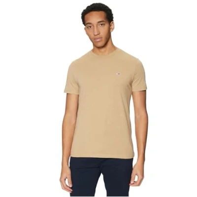 Abbildung von Tommy Jeans Herren TJM Xslim Jaspe Htr Tee EXT Dm0dm20363 T Shirt S/S, Beige (Relic Tan Heather), 6XL Große Größen EU