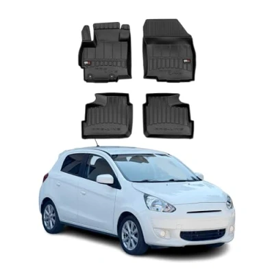Abbildung von Fußmatten Gummimatten kompatibel mit Mitsubishi Space Star 2013 2023 OMAC Premium 3D Schwarz TPE Gummi