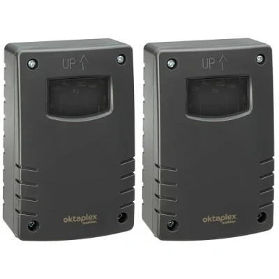 Abbildung von Oktaplex Bela 2er Set Dämmerungsschalter Aussen mit Ausschalttimer IP65 230V anthrazit einstellbarer Dämmerungssensor