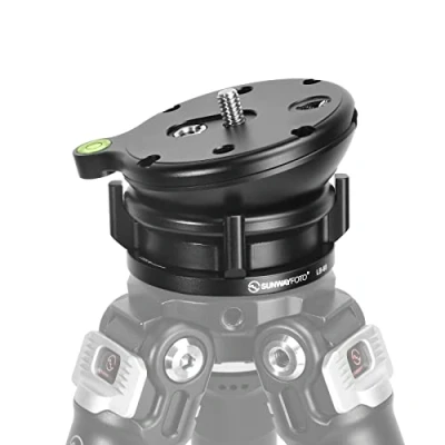 Abbildung von SUNWAYFOTO LB 68 Stativkopf, Stativ Nivellierbasis,Leveling Base,10 kg Tragkraft,Versatz Wasserwaage, 1/4 Zoll Schraube