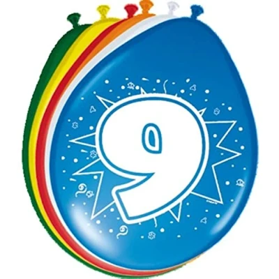 Abbildung von Luftballons 9 Jahre 8 Stücke