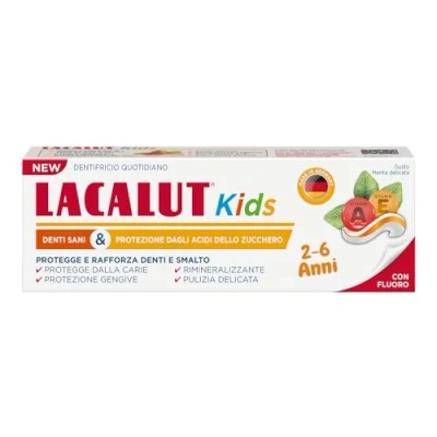 Abbildung von LACALUT Kinder Zahnpasta 2 6 Jahre. Tägliche Hygiene Schutz Karies. mit Fluorid und Xylit. zarter Minzgeschmack 55ml