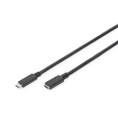 Abbildung von DIGITUS USB 3.2 Gen2 Verlängerungskabel 0.7 m C (St) zu (Bu) 10 Gbit/s Typ Kabel Schwarz