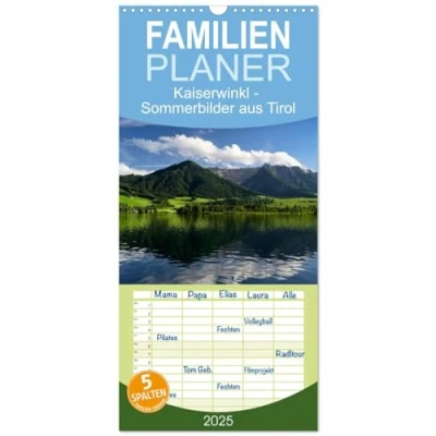 Abbildung von Familienplaner 2025 Kaiserwinkl Sommerbilder aus Tirol mit 5 Spalten (Wandkalender, 21 cm x 45 cm), CALVENDO