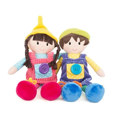 Abbildung von small foot Stoffpuppen Noah &amp; Emma aus Plüsch, zur Schulung der Motorik, Lernpuppen geeignet ab Geburt, 10865