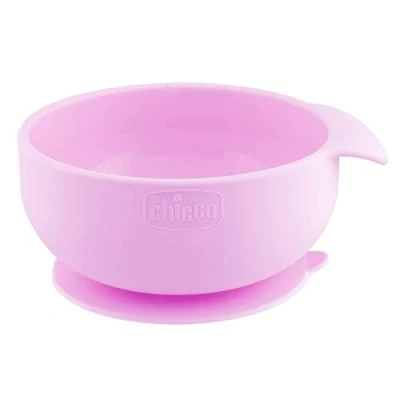 Abbildung von Chicco Silikonschale mit Saugfuß Easy Bowl für Babys, Schüssel Halbflüssige Nahrung Ergonomischem Griff, Spülmaschinenfest, Geeignet die Mikrowelle, 6+ Monate