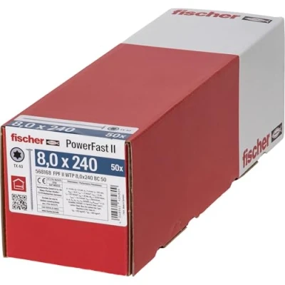 Abbildung von Holzbauschraube Tellerkopf Fischer Power Fast 8x240 mm TG TX40 vz.
