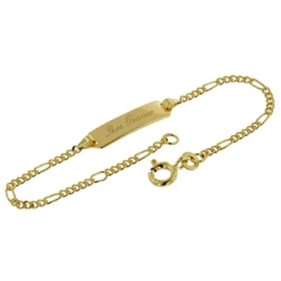 Abbildung von trendor 50453 Gravur Armband für Kinder 333 Gold mit Namen 14/12 cm