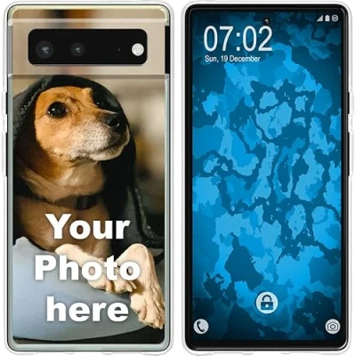 Abbildung von PhoneNatic Case kompatibel mit Google Pixel 6 Personalisierte Handyhülle Clear zum selbst gestalten eigenem Foto