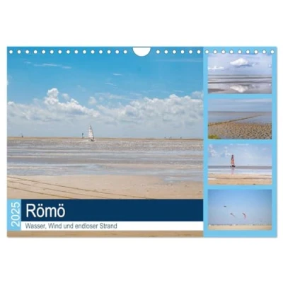 Abbildung von Römö Wasser, Wind und endloser Strand (Wandkalender 2025 DIN A4 quer), CALVENDO Monatskalender