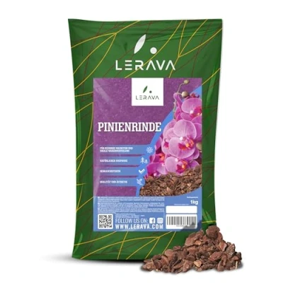 Abbildung von LERAVA® Rinde für Orchideen [Made in Italy] 1L gesundes Wachstum, Pinienrinde und Tongranulat eine ideale Wasser Nährstoffverteilung 100% Made Italy