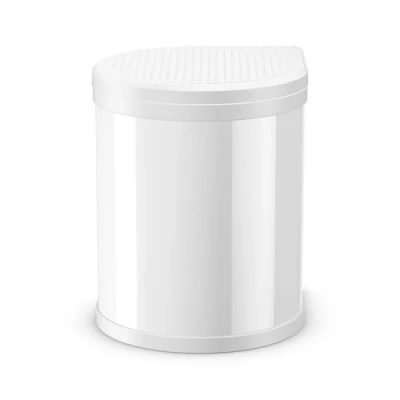 Abbildung von Hailo Einbaumülleimer &quot;Compact Box M&quot;, 1 Behälter, 15 Liter, Stahlblech weiß, Kunststoff Inneneimer, Made in Germany