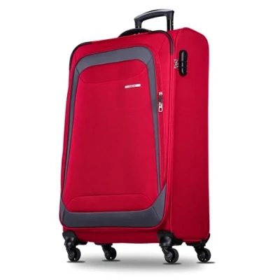 Abbildung von NOWI Korfu 360 Drehbarer Koffer Arretierbares Gestänge, 2 Vortaschen, Zahlenschloss, Geschäumte Front, 4 Rollen (rot, XL)
