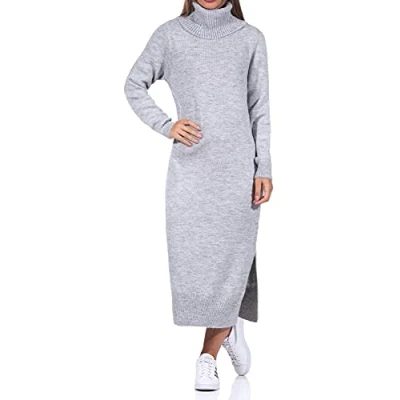 Abbildung von ONLY Onlbrandie ROLL NECK Dress KNT Strickkleid, Damen, Größe: Small, Light grey melange