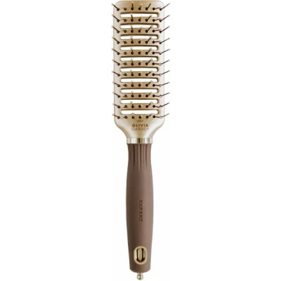 Abbildung von OLIVIA GARDEN Haarbürste EXPERT STYLE VENT Nylon Bristles Gold&amp;Brown