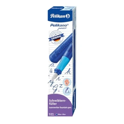 Abbildung von Pelikan Füller Pelikano Junior, Schreiblernfüller für Linkshänder, Blau, Feder L, 824859