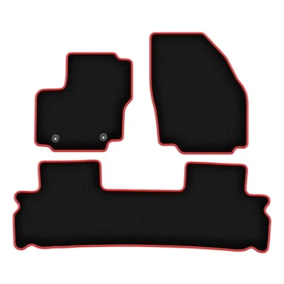 Abbildung von Wielganizator Automatte Passend für Ford S MAX MK1 Minivan 2006 2012 Velours Autozubehör Praktische Fußmatte Auto 3 teilig schwarz rot