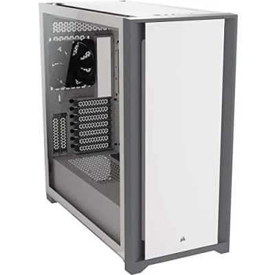 Abbildung von Corsair 5000D Mid Tower ATX PC Gehäuse mit Gehärtetem Glas (Frontverkleidung aus Robustem Stahl, RapidRoute Kabelführungssystem, Zwei Enthaltene 120 mm Lüfter, Anpassbaren Lüfterhalterungen) Weiß