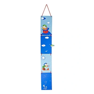 Abbildung von Mousehouse Gifts Kinder Messlatte Holz Blau Piraten für Jungen Kinderzimmer