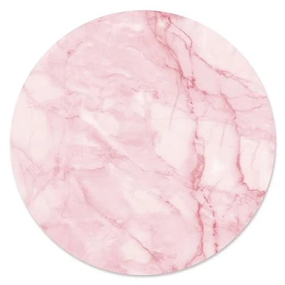Abbildung von younikat Mauspad Marmor Look I Ø 22 cm Mousepad in Standard Größe, rutschfest schlicht modern Stein Optik Granit rosa weiß dv_671