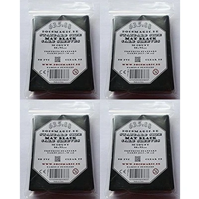 Abbildung von docsmagic.de 2 x 100 Double Mat Black Card Sleeves Standard Size 66 91 Schwarz Kartenhüllen PKM MTG