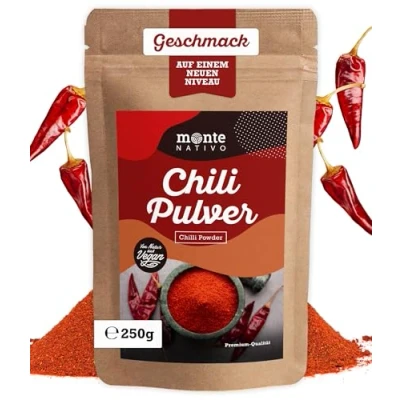 Abbildung von Chili Pulver Monte Nativo (250g) Fein gemahlener Ideal zum Kochen Chilli Gewürz Reine und natürliche getrocknete Gewürze Chilipulver powder
