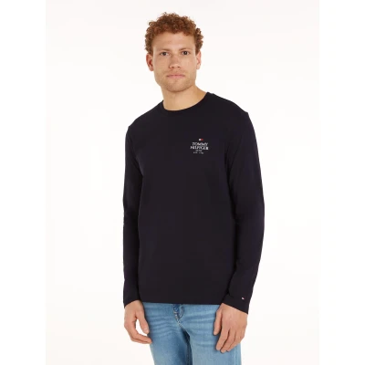 Abbildung von Tommy Hilfiger Stack Langarmshirt, Herren, Größe: Small, Desert sky