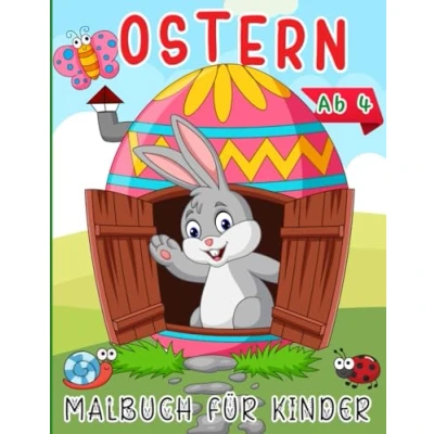 Abbildung von Ostern Malbuch für Kinder: ab 4 Jahre, Ausmalbuch mit 50 Motiven zum Kritzeln und Ausmalen Mädchen Jungen , Kritzelbuch, Kinderbuch