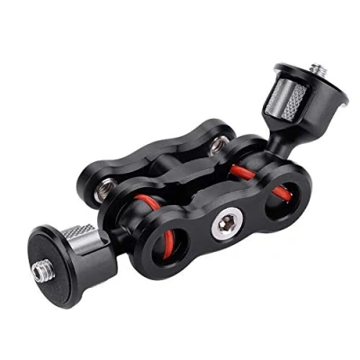 Abbildung von Diyeeni Magic Arm Mount mit Doppelkugelkopf, 1/4Zoll Multifunktionskugelkopf Blitzschuh Adapter, Smallrig für Kameraausrüstung