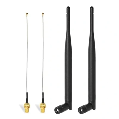 Abbildung von Bingfu RP SMA WLAN Antenne 6dBi Dualband 2,4 GHz 5,8 GHz, 15 cm IPEX IPX U.FL auf Buchse (2 Stück) Kompatibel mit Intel Fenvi HP Dell Wireless Mini PCI Express PCIE Netzwerkkarte WiFi Adapter